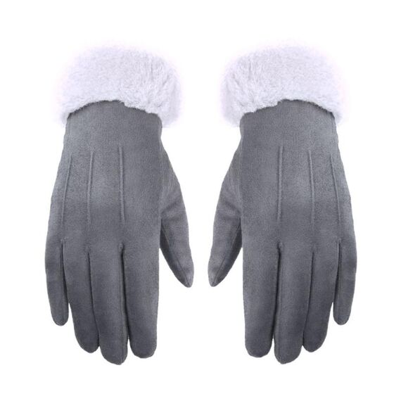 Guanti caldi in pile WST-01 Guanti da ciclismo touchscreen autunno e inverno (grigio)