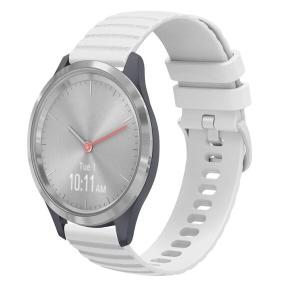 Per Garmin Vivomove 3S 18mm Cinturino in silicone a tinta unita ondulato (bianco)