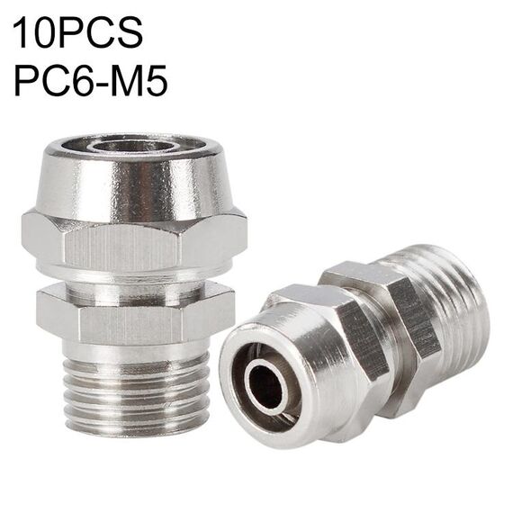 PC6-M5 LAIZE 10 pezzi Connettore rapido pneumatico in rame nichelato