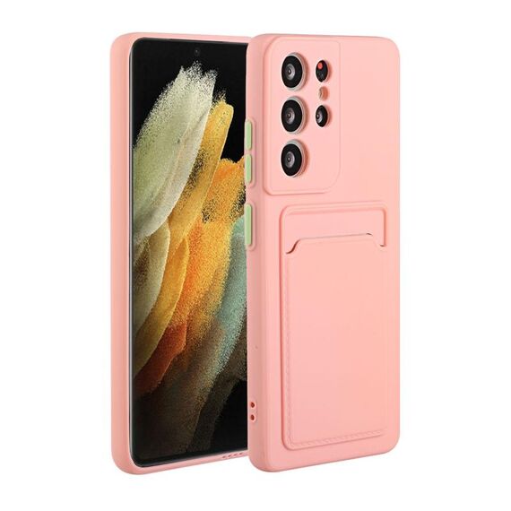 Per Samsung Galaxy S22 Ultra 5G Slot Per Schede Design Antiurto TPU Cassa Del Telefono (Rosa)