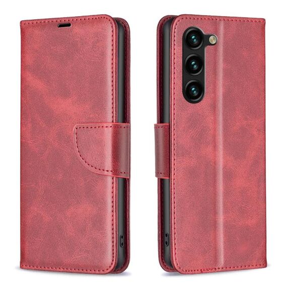 Per Samsung Galaxy S23 + 5G Custodia in pelle con struttura in pelle di agnello (rosso)