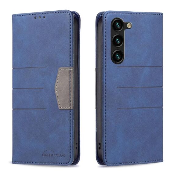 Per Samsung Galaxy S23 + 5G BF10 Custodia per telefono in pelle magnetica a blocchi di colore (blu)
