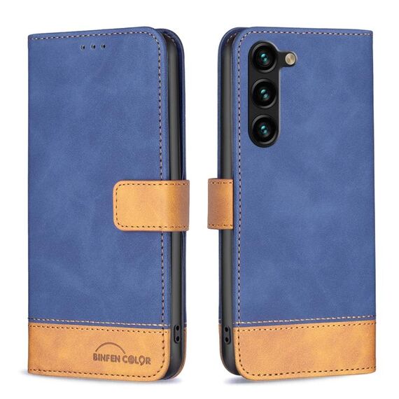 Per Samsung Galaxy S23 + 5G BF11 Custodia per telefono in pelle abbinata al colore della pelle (blu)