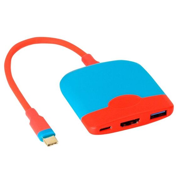 H0231 Base portatile per dock di espansione per dispositivi mobili / Nintendo Switch (rosso blu)