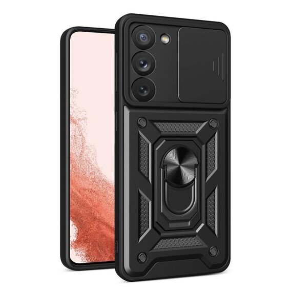 Per Samsung Galaxy S23 + 5G Custodia per fotocamera scorrevole Design TPU + Custodia per telefono PC (nera)