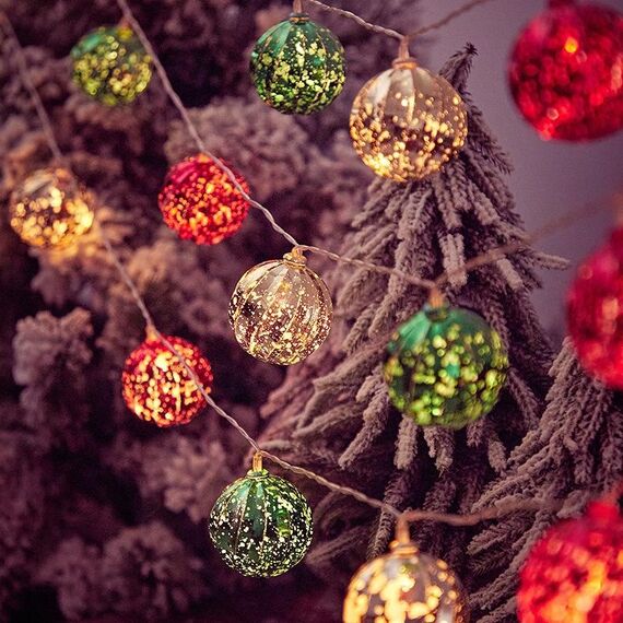 Stringa di lanterna con luci a sfera decorative natalizie a LED, spec: tipo di batteria 5 m (diamante)