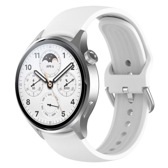 Per Xiaomi Watch S1 Pro cinturino in silicone a tinta unita (bianco)