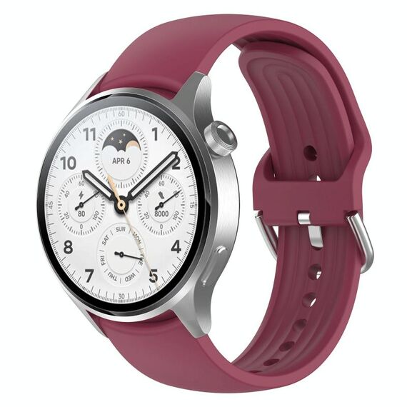 Per Xiaomi Watch S1 Pro cinturino in silicone a tinta unita (rosso vino)