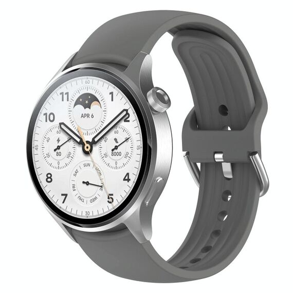 Per Xiaomi Watch S1 Pro cinturino in silicone a tinta unita (grigio)