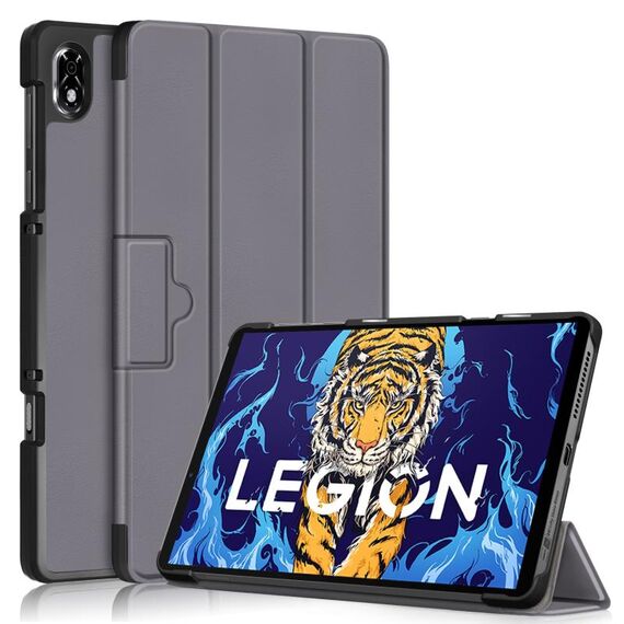 Per Lenovo Legion Y700 3-folding Magnetic Buckle Custer Custodia Smart Tablet in Pelle Texture (Grigio)