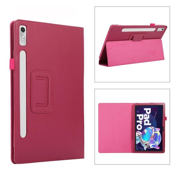 Per Lenovo Tab P11 Pro Gen 2 Custodia per tablet in pelle Litchi Texture con supporto (rosa rossa)