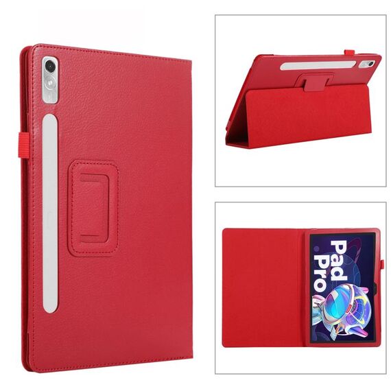 Per Lenovo Tab P11 Pro Gen 2 Custodia per tablet in pelle Litchi Texture con supporto (rosso)