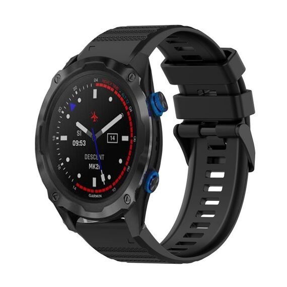 Per Garmin Descent MK 2i 26mm Cinturino in silicone con struttura orizzontale con strumento di rimozione (nero)
