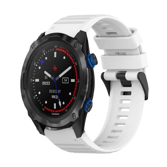 Per Garmin Descent MK 2i 26mm Cinturino in silicone con struttura orizzontale con strumento di rimozione (bianco)