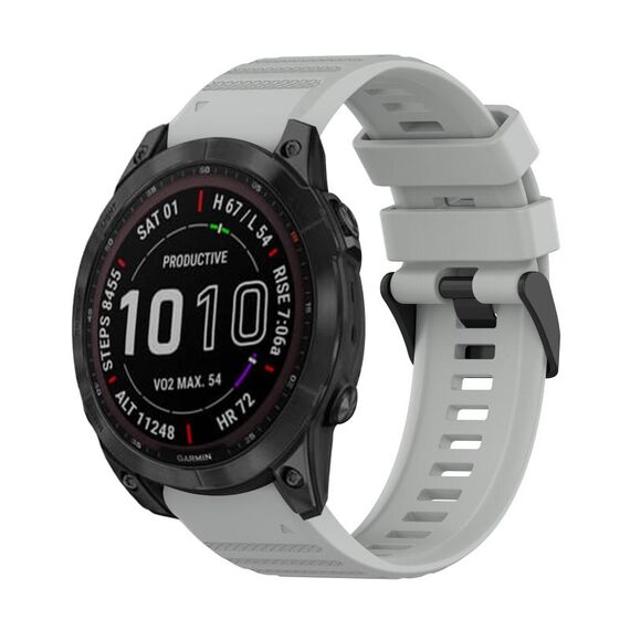 Per Garmin Fenix 7 Solar 22mm Cinturino in silicone con struttura orizzontale con strumento di rimozione (grigio)