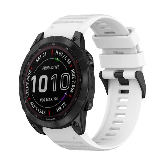 Per Garmin Fenix 7 Sapphire Solar 22mm Cinturino in silicone con struttura orizzontale con strumento di rimozione (bianco)