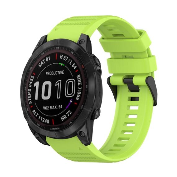 Per Garmin Fenix 7 Sapphire Solar 22mm Cinturino in silicone con struttura orizzontale con strumento di rimozione (verde lime)