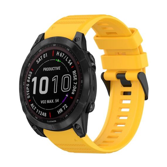Per Garmin Fenix 7 Sapphire Solar 22mm Cinturino in silicone con struttura orizzontale con strumento di rimozione (giallo)