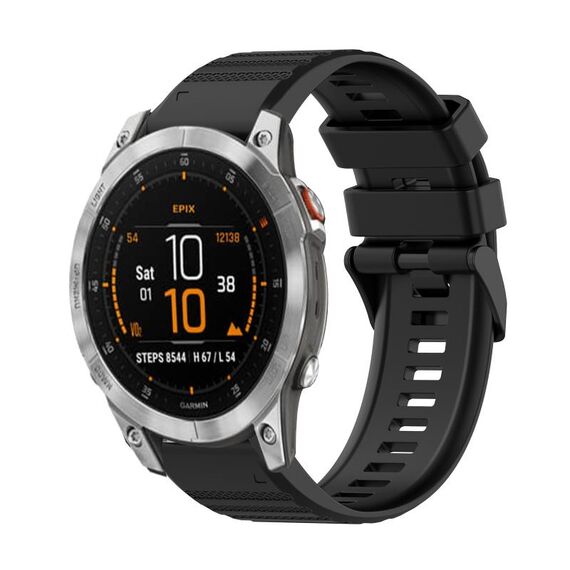 Per Garmin Epix Gen 2 Cinturino in silicone con struttura orizzontale da 22 mm con strumento di rimozione (nero)