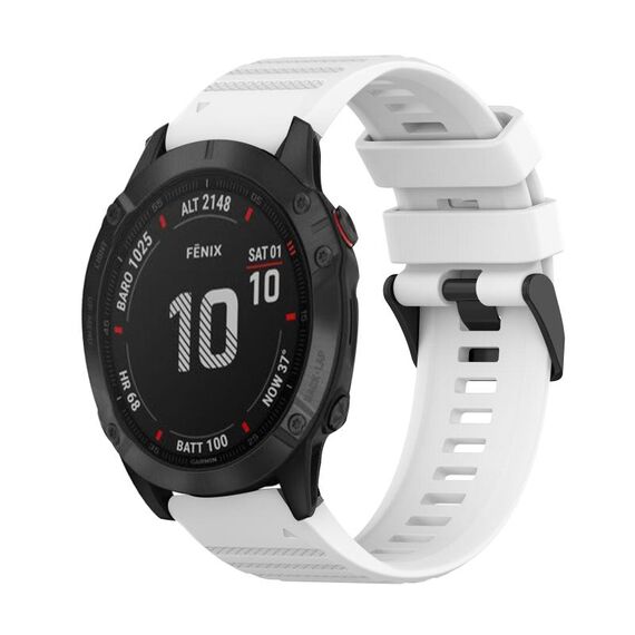Per Garmin Fenix 6 GPS 22mm Cinturino in silicone con struttura orizzontale con strumento di rimozione (bianco)