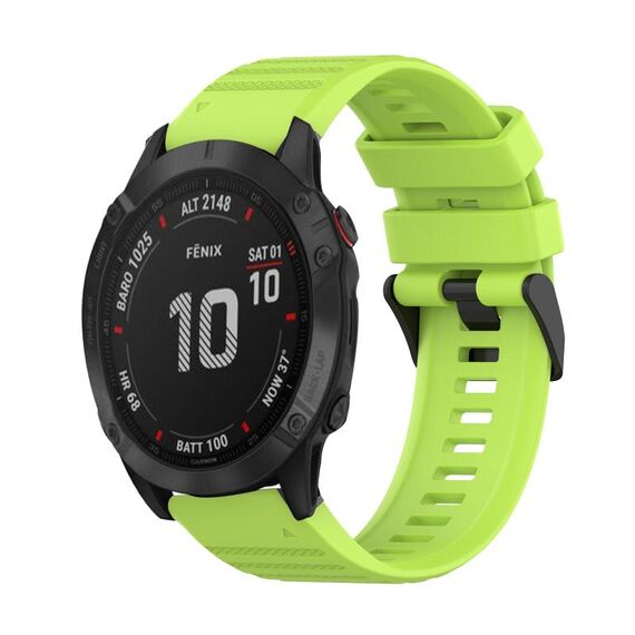 Per Garmin Fenix 6 Pro GPS Cinturino in silicone con struttura orizzontale da 22 mm con strumento di rimozione (verde lime)