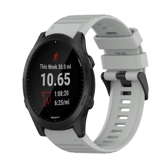 Per Garmin Forerunner 945 Cinturino in silicone con struttura orizzontale da 22 mm con strumento di rimozione (grigio)
