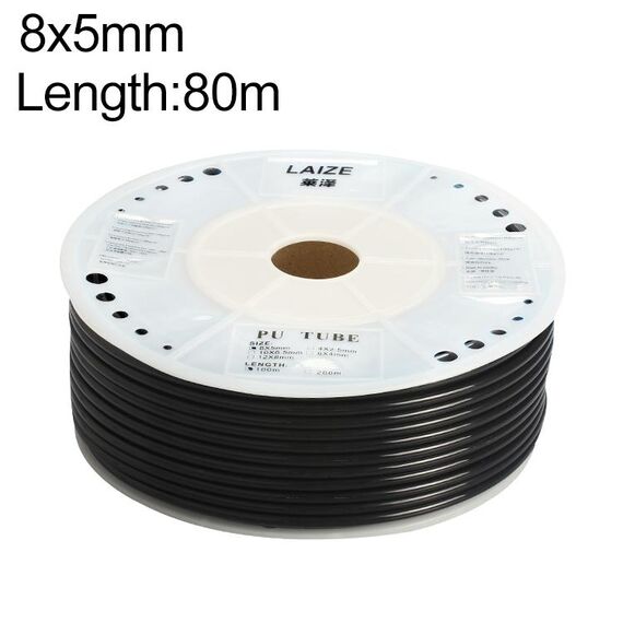 Tubo in PU flessibile per aria compressa per compressore pneumatico LAIZE, specifica: 8x5 mm, 80 m (nero)