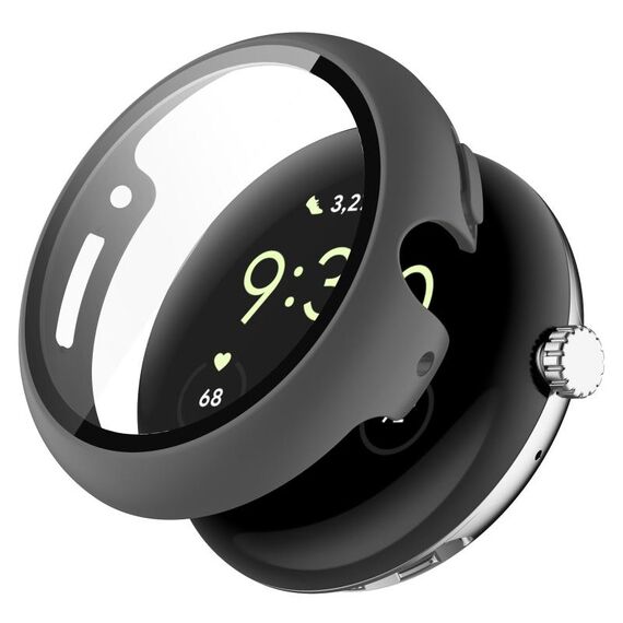 Per la cassa dell'orologio per PC con pellicola in vetro temperato per orologio Google Pixel (grigio)