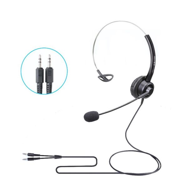 VT200 Cuffia per operatore con cuffia telefonica a orecchio singolo con microfono, specifiche: testa per PC a doppia spina da 3,5 mm