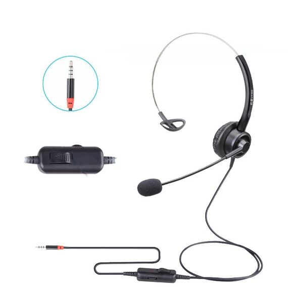 VT200 Cuffia per operatore con cuffia telefonica a orecchio singolo con microfono, specifiche: spina singola da 3,5 mm con sintonizzazione