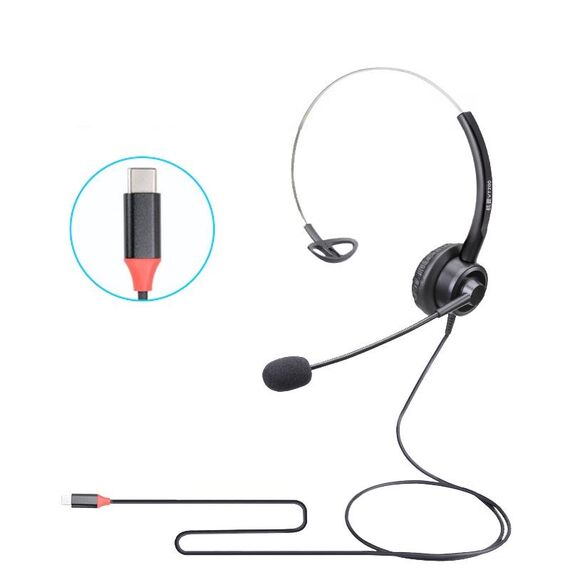 VT200 Cuffia per operatore con cuffia telefonica a orecchio singolo con microfono, specifiche: Tipo-C