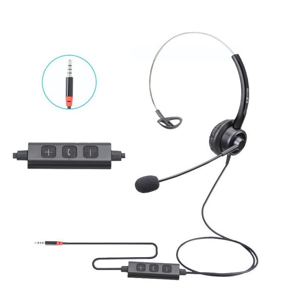 Cuffia operatore VT200 a orecchio singolo con microfono e spina 3,5 mm TBD0602980609