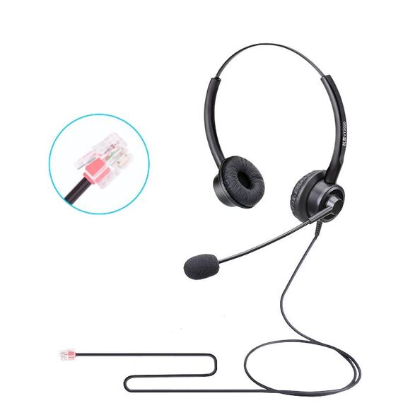 VT200D Cuffie per operatore con doppia cuffia telefonica con microfono, specifiche: testa di cristallo