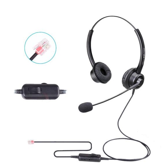VT200D Cuffie per operatore con doppia cuffia telefonica con microfono, specifiche: testa di cristallo con sintonizzazione