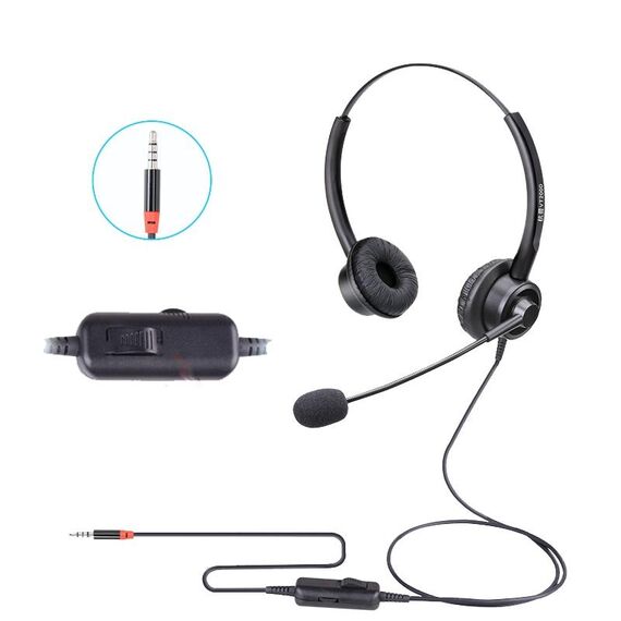 Cuffie operatore VT200D doppio auricolare con microfono e spina 3,5 mm TBD0602991705