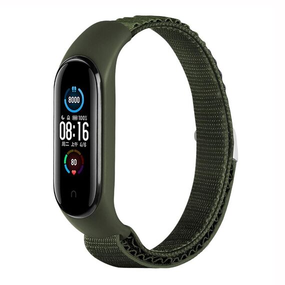 Per Xiaomi Mi Band 3/4/5/6/7 Cinturino in nylon con cinturino (verde)