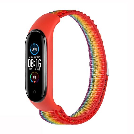 Per Xiaomi Mi Band 3/4/5/6/7 Cinturino in nylon con cinturino (arcobaleno)