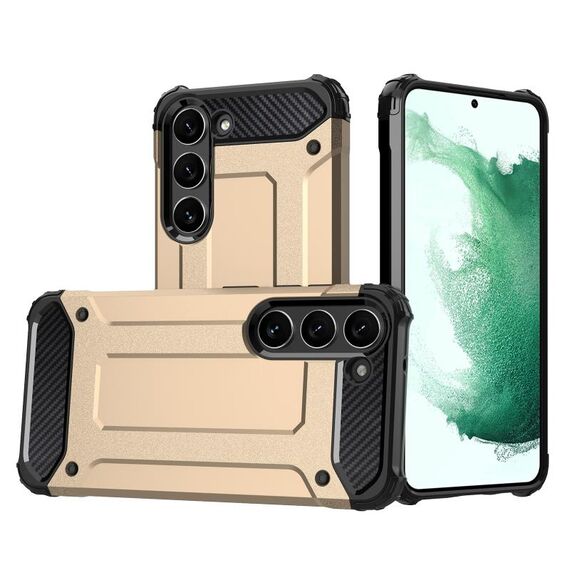 Per Samsung Galaxy S23 + 5G Custodia rigida in TPU per PC con armatura magica (oro)