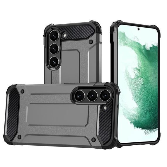 Per Samsung Galaxy S23 + 5G Custodia rigida in TPU per PC con armatura magica (grigia)