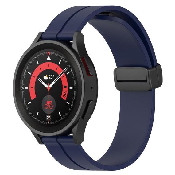 Per Huawei Watch GT3 42mm 20mm Cinturino in silicone con chiusura magnetica in tinta unita (blu notte)