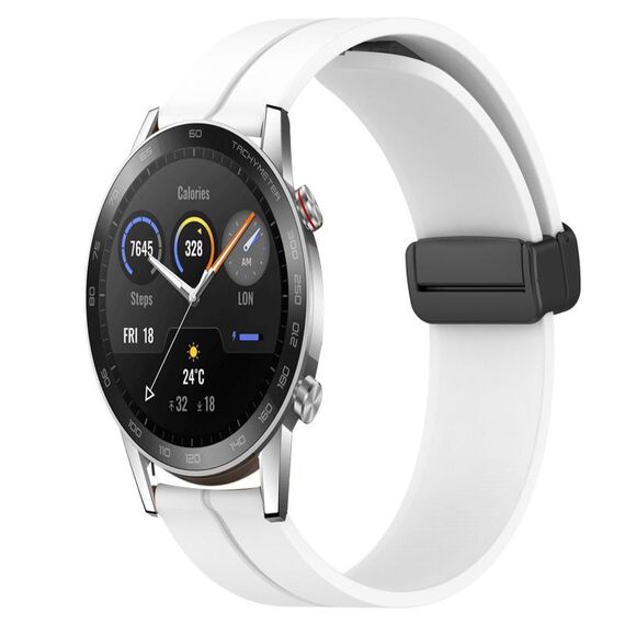 Per Honor Magic Watch2 42mm 20mm Cinturino in silicone con chiusura magnetica a tinta unita (bianco)