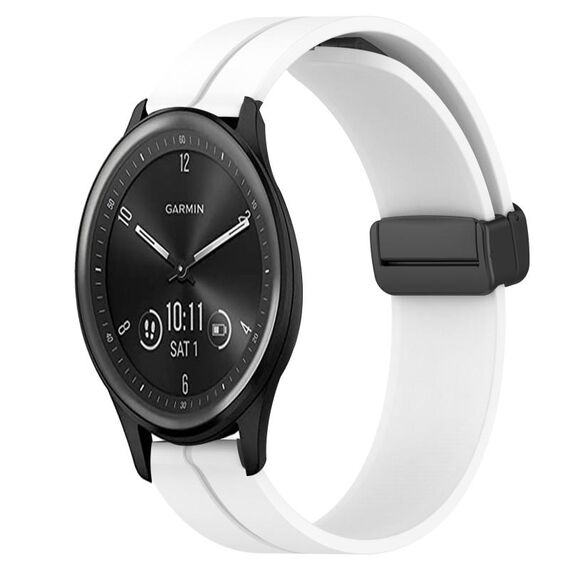 Per Garmin Vivomove Sport 20mm Cinturino in silicone con chiusura magnetica in tinta unita (bianco)