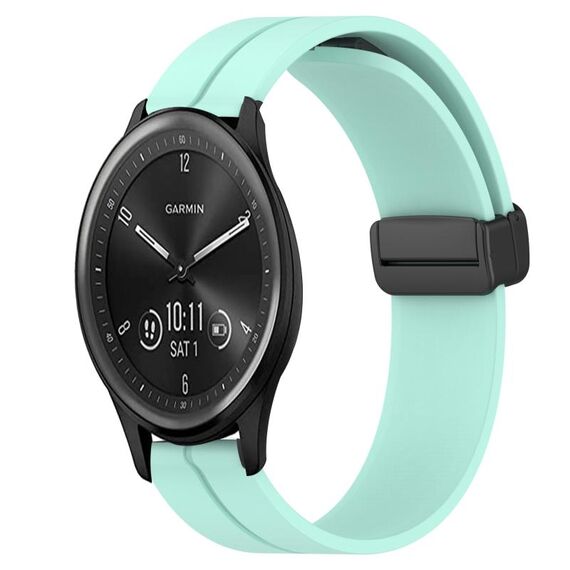 Per Garmin Vivomove Sport 20mm Cinturino in silicone con chiusura magnetica in tinta unita (verde acqua)