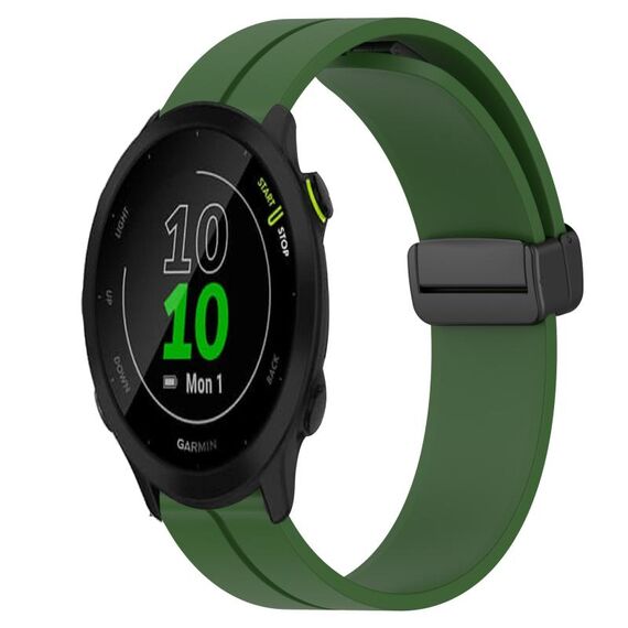 Per Garmin Forerunner 55 Cinturino in silicone con chiusura magnetica da 20 mm (verde militare)