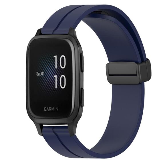 Per Garmin Venu SQ 20mm cinturino in silicone con chiusura magnetica in tinta unita (blu notte)