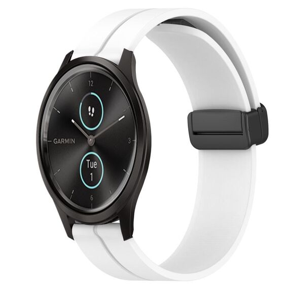 Per Garmin Garminmove Style 20mm Cinturino magnetico in silicone con chiusura magnetica (bianco)