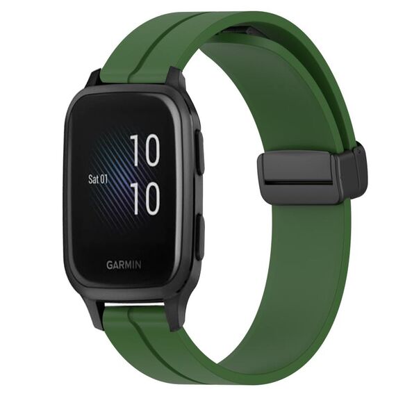 Per Garmin Venu Sq 2 20mm cinturino in silicone con chiusura magnetica in tinta unita (verde militare)