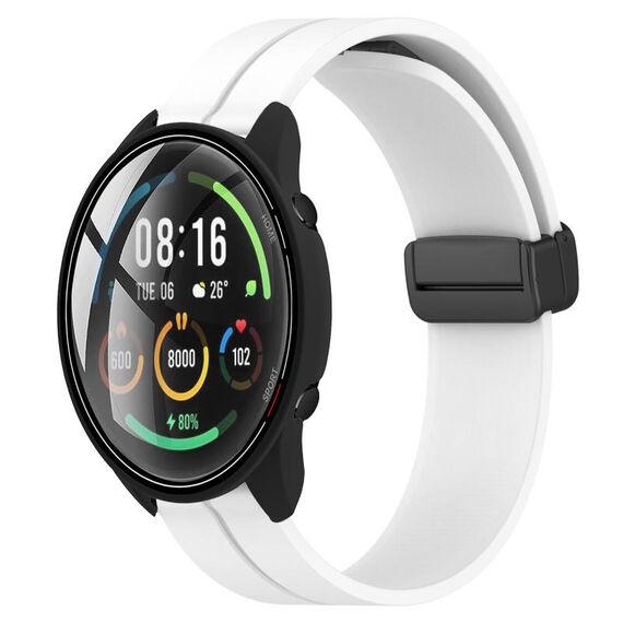 Per Xiaomi MI Watch Color 22mm Cinturino magnetico in silicone con chiusura magnetica (bianco)