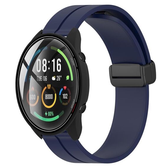 Per Xiaomi MI Watch Colore 22mm Cinturino magnetico in silicone con chiusura magnetica (blu notte)