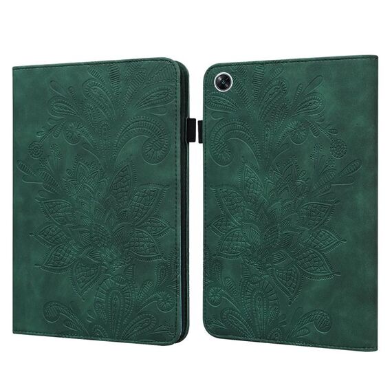 Per OPPO Pad Air 2022 Custodia per tablet in pelle con motivo floreale in pizzo (verde)